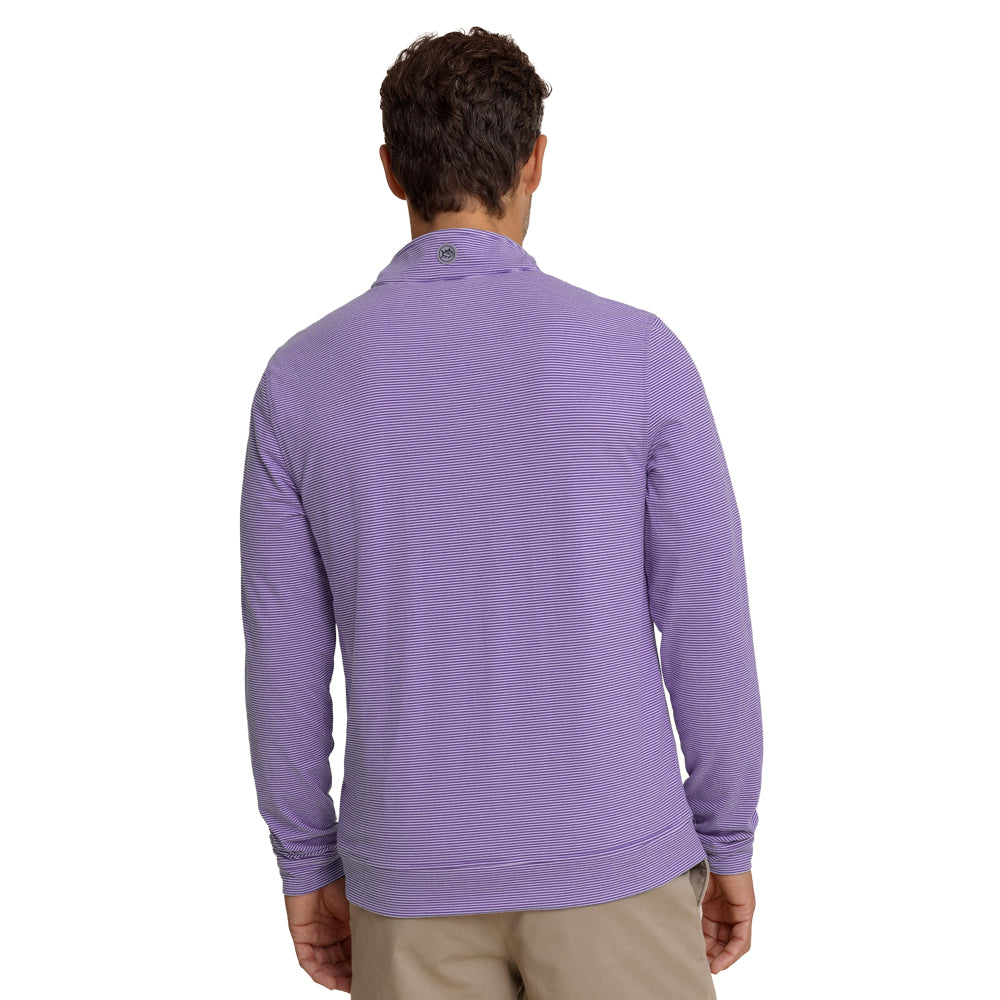 Clemson Southern Tide Cruiser Micro-Stripe Heather Quarter Zip - PURPLE