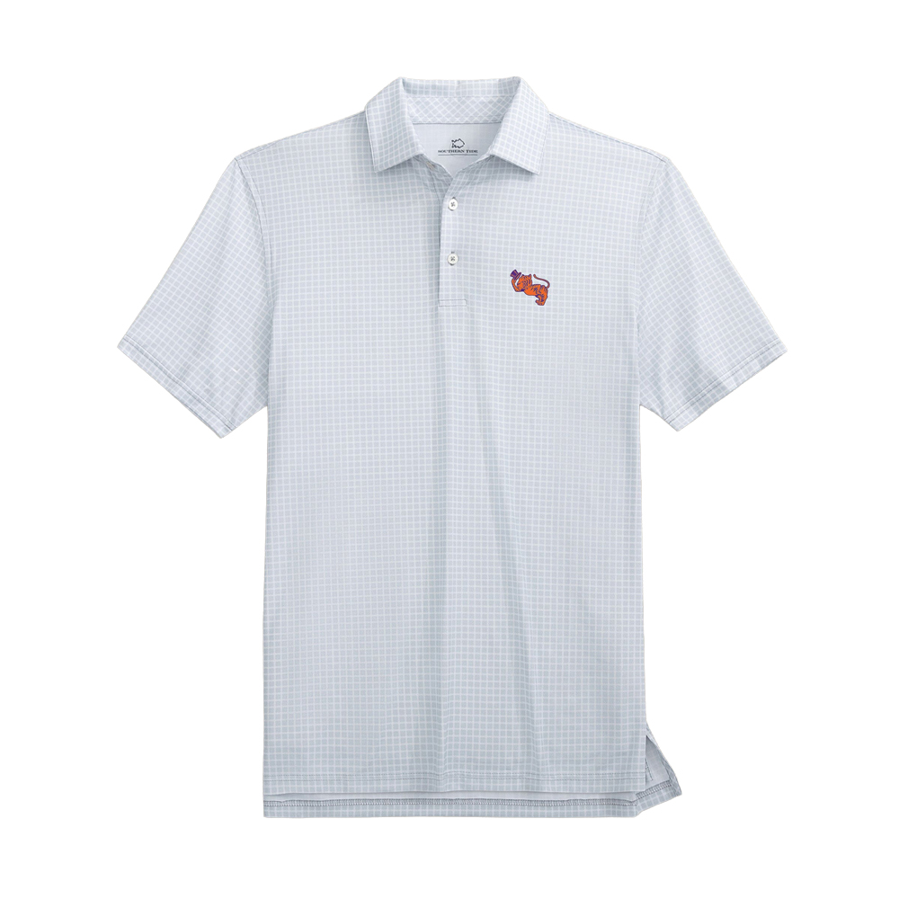 Clemson Southern Tide Dunes Edge Gentleman Tiger Polo - LT GREY
