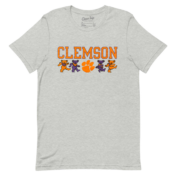 Clemson x Grateful Dead Stack Bears Tee - LT GREY