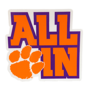 Clemson Stacked All In Decal - ORANGE