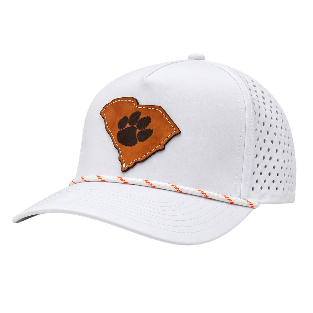 Clemson State Performance Mesh Rope Cap - WH/WH/WH