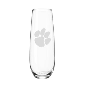 Clemson Stemless Champagne Glass