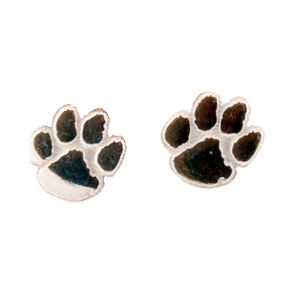 Clemson Sterling Silver Paw Post Earrings