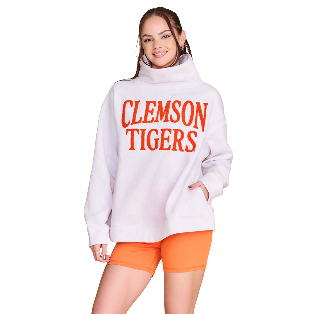 Clemson Stewart Simmons Free Throw Turtleneck Crew - WHITE