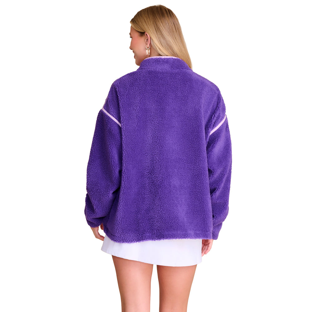 Clemson Stewart Simmons Offseason Sherpa Pullover - PURPLE