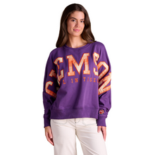 Clemson Stewart Simmons Women's Heritage Plaid Crewneck - PURPLE