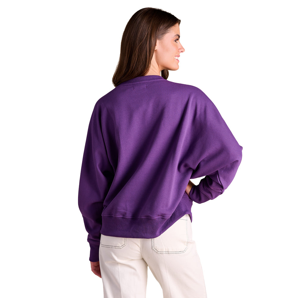 Clemson Stewart Simmons Women's Heritage Plaid Crewneck - PURPLE
