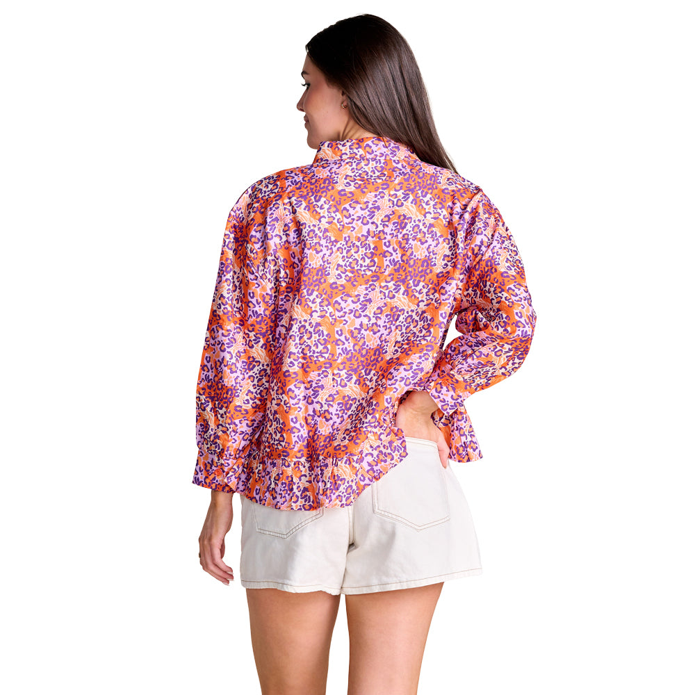 Clemson Stewart Simmons Women's Homecoming Ruffle Top - ORANGE