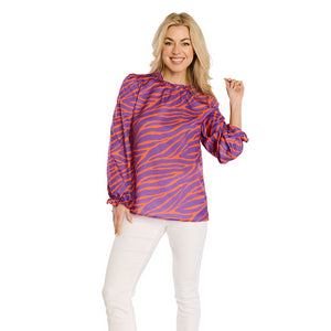 Clemson Stewart Simmons Women's Polyester 3/4 Sleeve Blouse - ORANGE
