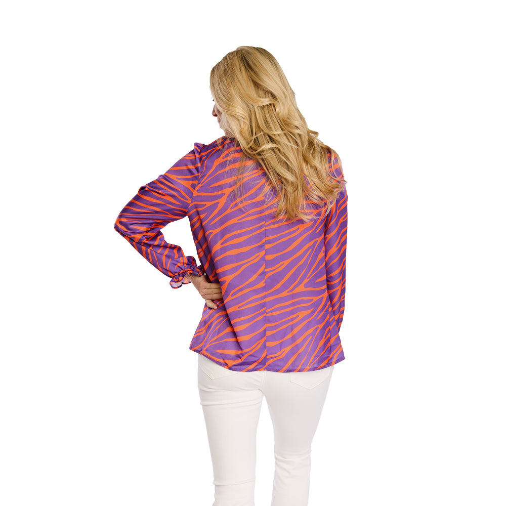 Clemson Stewart Simmons Women's Polyester 3/4 Sleeve Blouse - ORANGE
