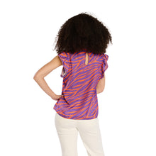 Clemson Stewart Simmons Women's Polyester Ruffle Sleeve Blouse - ORANGE