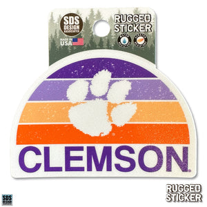 Clemson Stripe Half Circle Rugged Decal