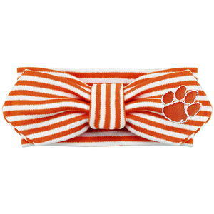 Clemson Striped Bow Knot Headband - ORANGE