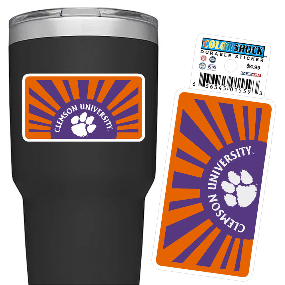 Clemson Sunburst Sticker