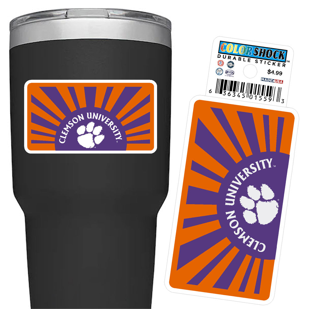 Clemson Sunburst Sticker