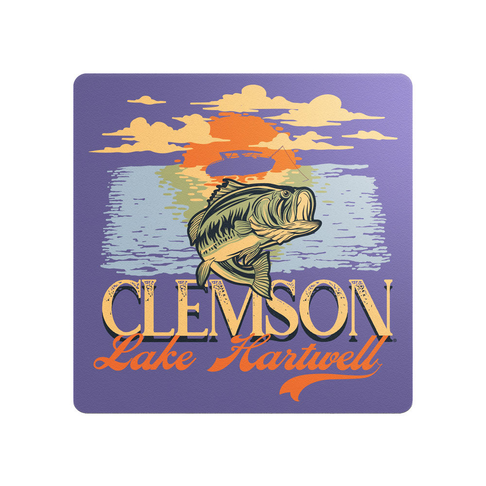 Clemson Sunset Fishing Sticker