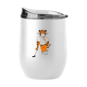 Clemson Swinging Tiger 16 oz. Curved Tumbler - WHITE