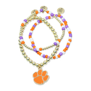 Clemson Tailgate Stack Bracelet
