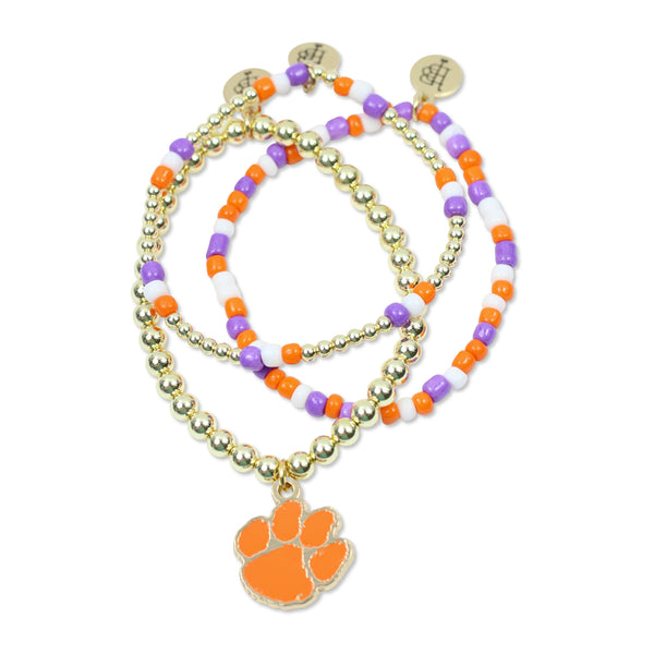 Clemson Tailgate Stack Bracelet