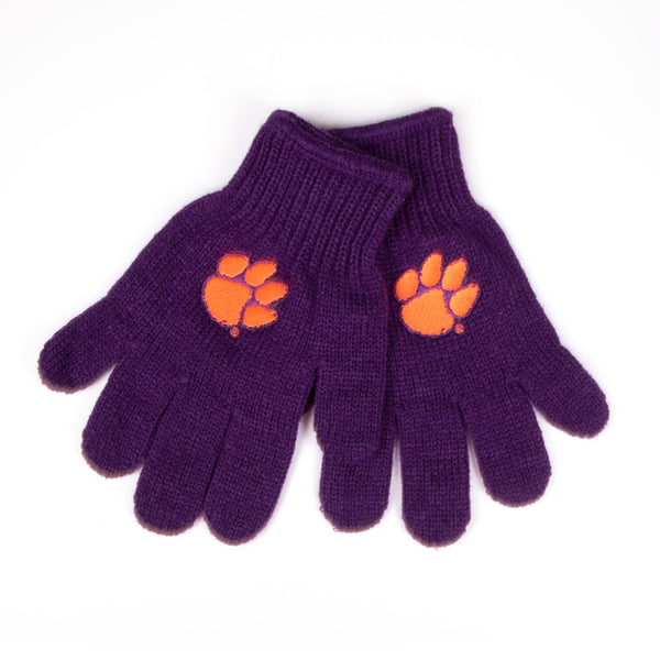 Clemson Tailgate Youth Knit Glove - PURPLE
