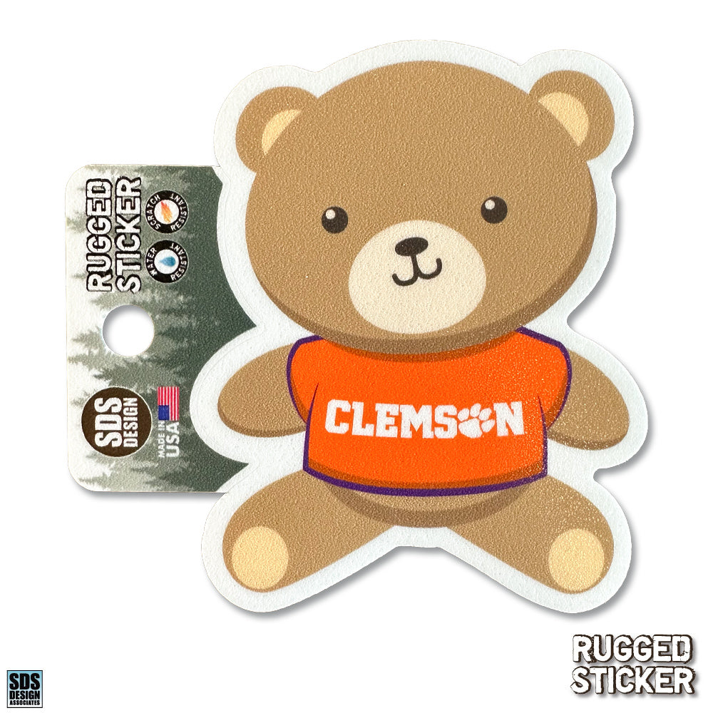 Clemson Teddy Bear Rugged Decal