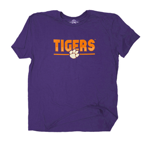 Clemson The Duck Company 101 Stripes Tee - PURPLE
