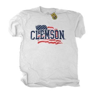 Clemson The Duck Company Americana Shirt - WHITE