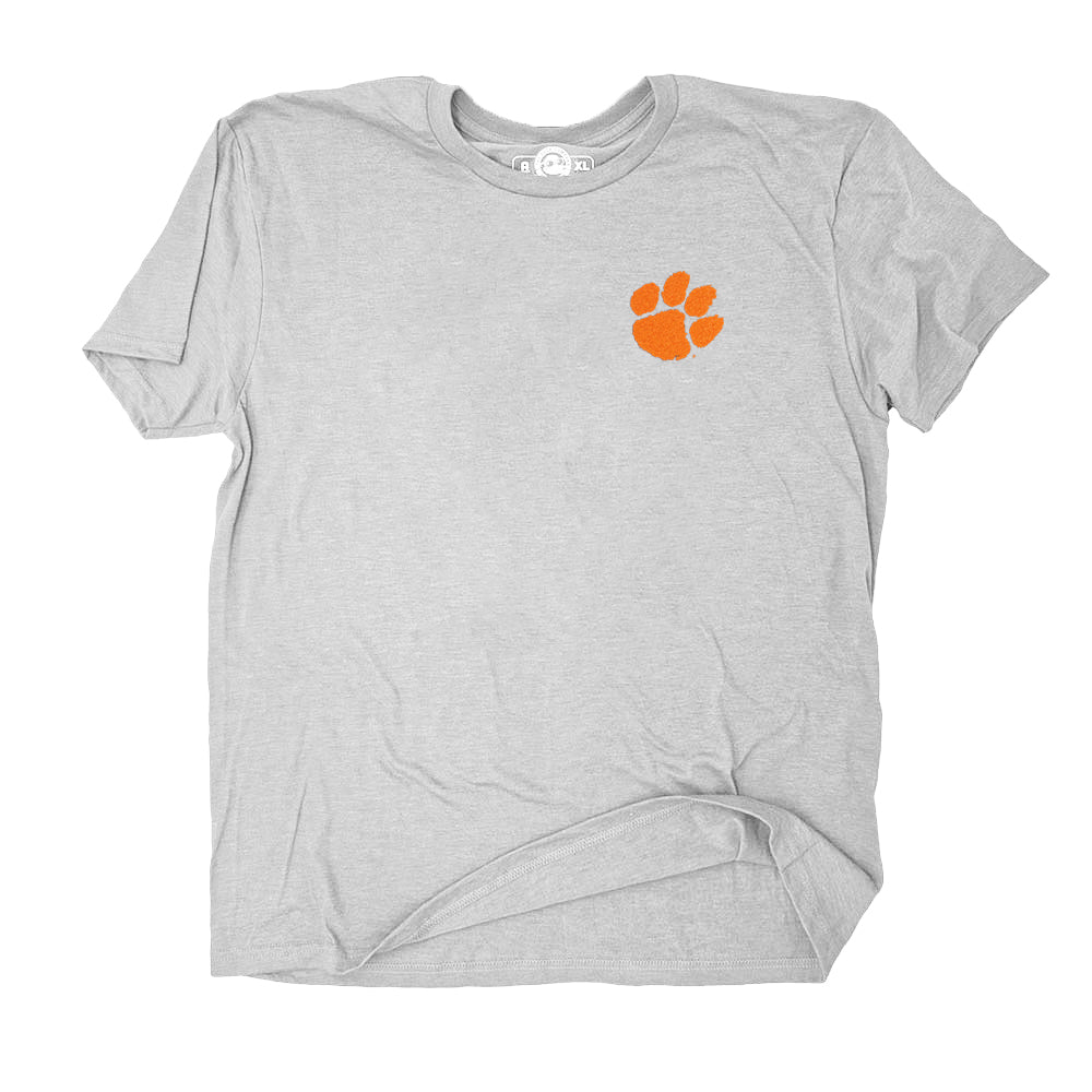 Clemson The Duck Company Skater Skull Tee - MD GREY