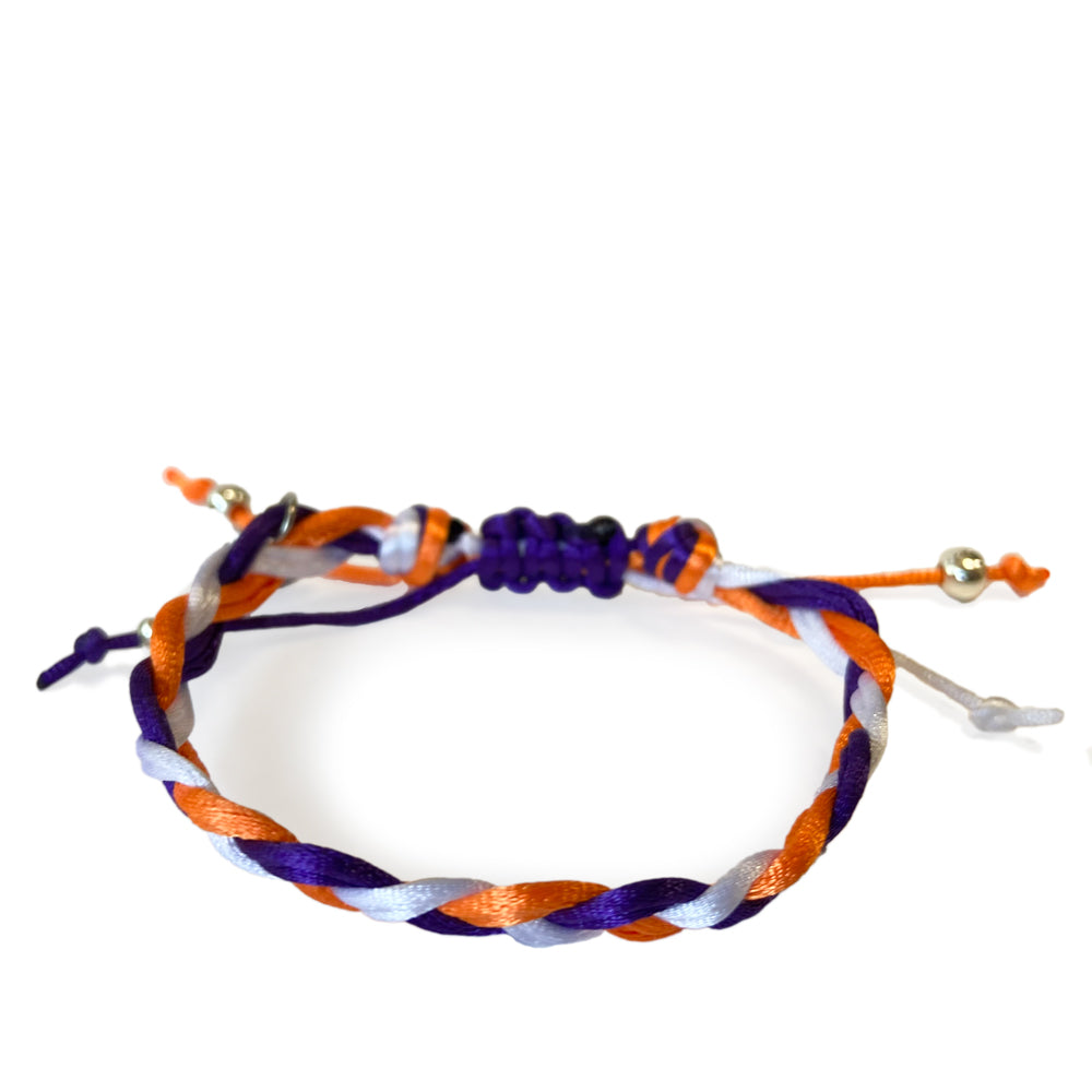 Clemson Thick Braid Spirit Bracelet