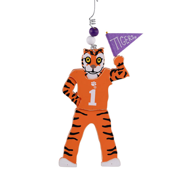 Clemson Tiger Mascot Wood Ornament