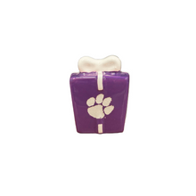Clemson Tiger Paw 3D Christmas Present Ornament - PURPLE