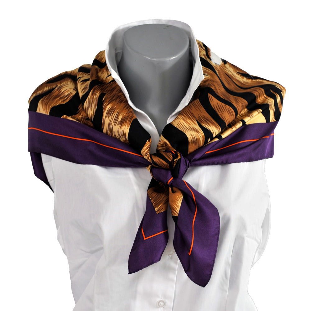 Clemson Tiger Silk Scarf - PURPLE