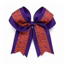 Clemson Tiger Stripe Bow - ORG/PUR