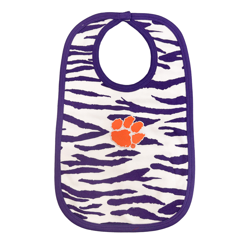 Clemson Tiger Stripe Knit Bib - PURPLE