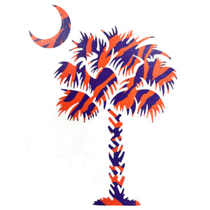 Clemson Tiger Stripe Palmetto Decal