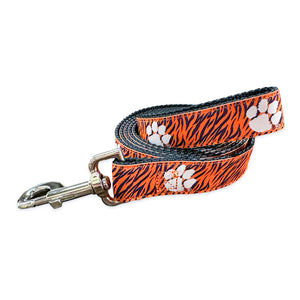 Clemson Tiger Stripe Paw Dog Leash