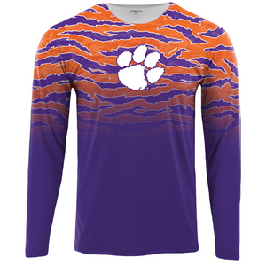 Clemson Tigerflauge Long Sleeve Tee - PURPLE