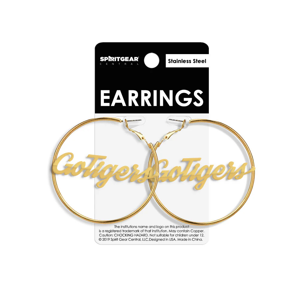 Clemson Tigers Hoop Earrings - GOLD