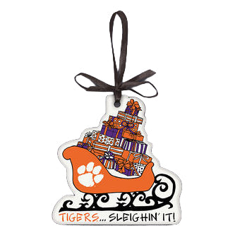 Clemson Tigers Sleighin' It Ornament