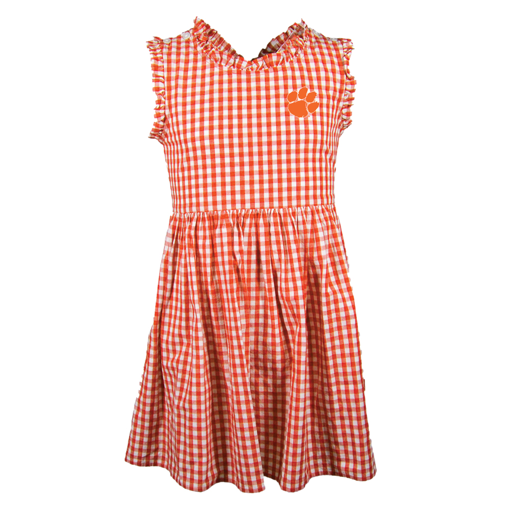 clemson orange dress Livy Lu Clemson University Logo Ruffle Dress In Orange