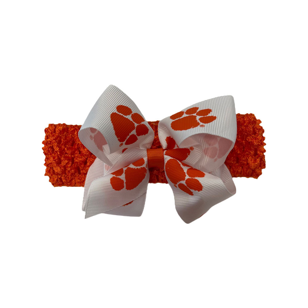 Clemson Toddler Headband with Bow 