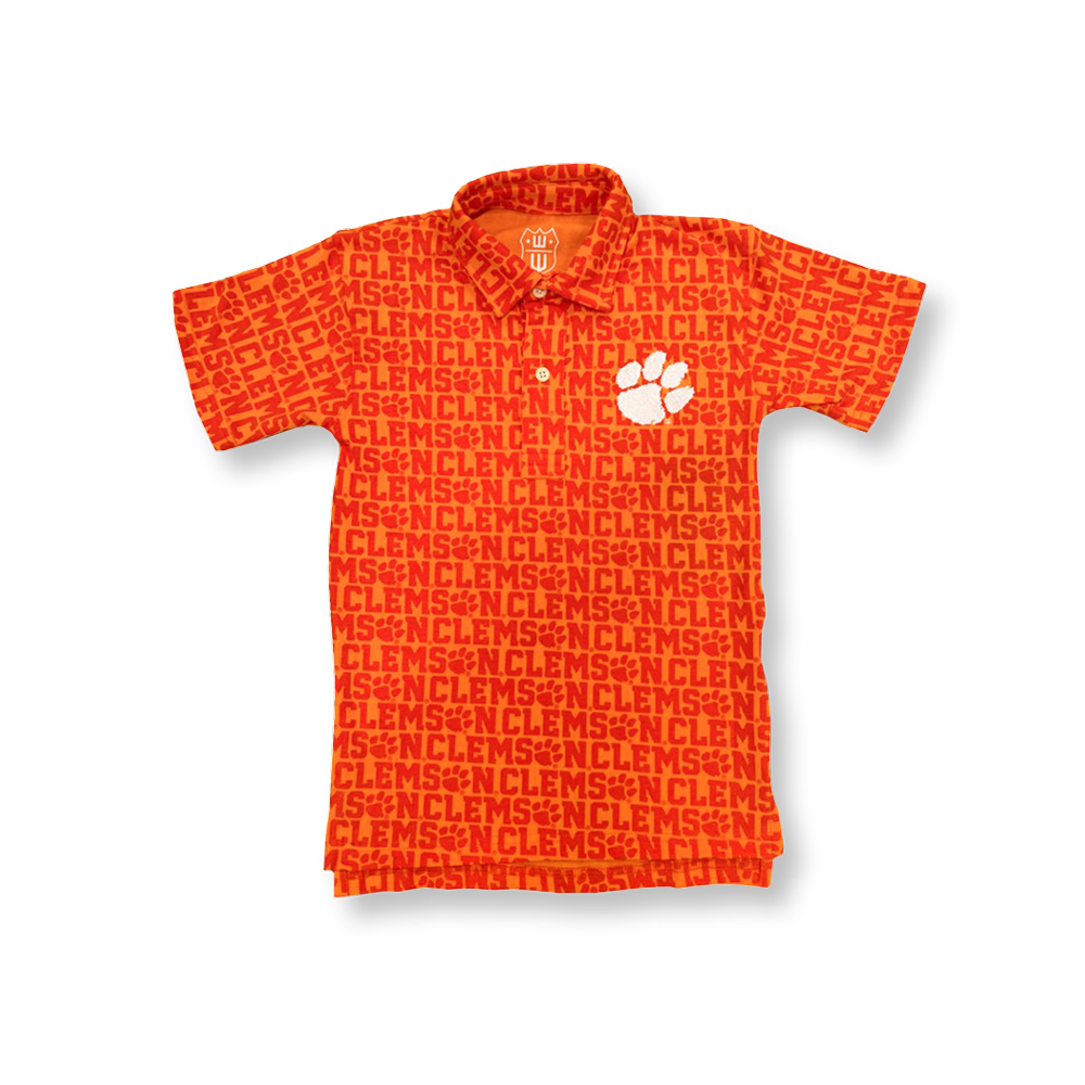 Clemson Toddler Shadow Paw Polo - ORANGE