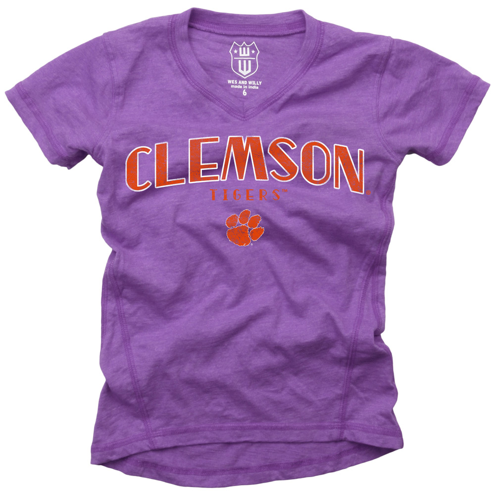 Clemson Toddler Slub Tee - PURPLE