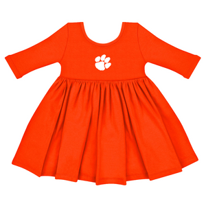 Clemson Toddler Spin Dress  - ORANGE