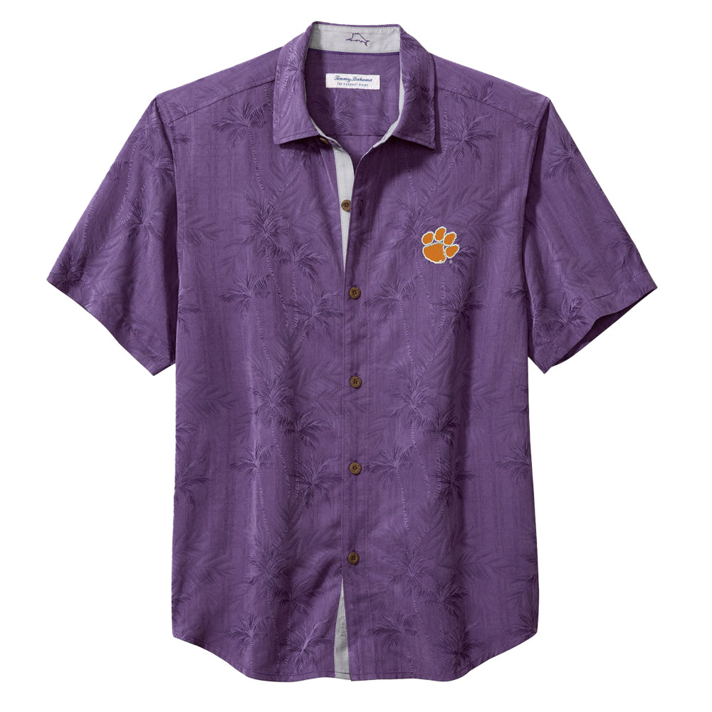 Clemson Tommy Bahama Coconut Palm Vista Short Sleeve Shirt
