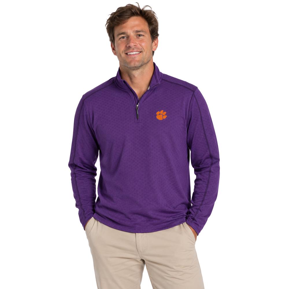 Clemson Tommy Bahama Island Energy Half-Zip - PURPLE