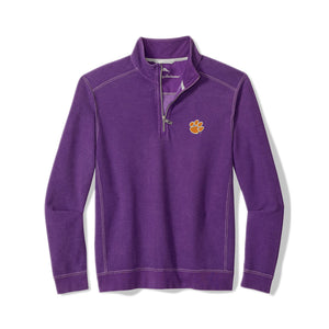 Clemson Tommy Bahama Montego Bay Half Zip - PURPLE