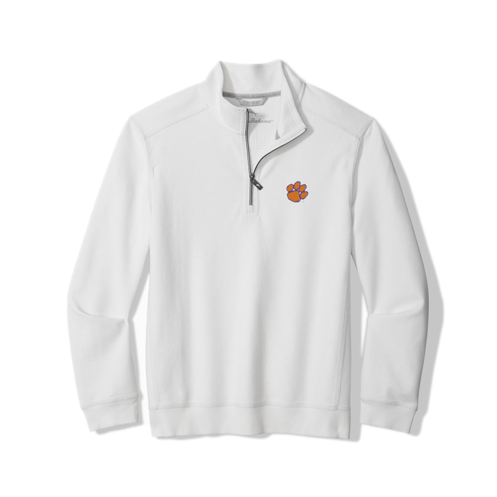 Clemson Tommy Bahama Montego Bay Half Zip - WHITE