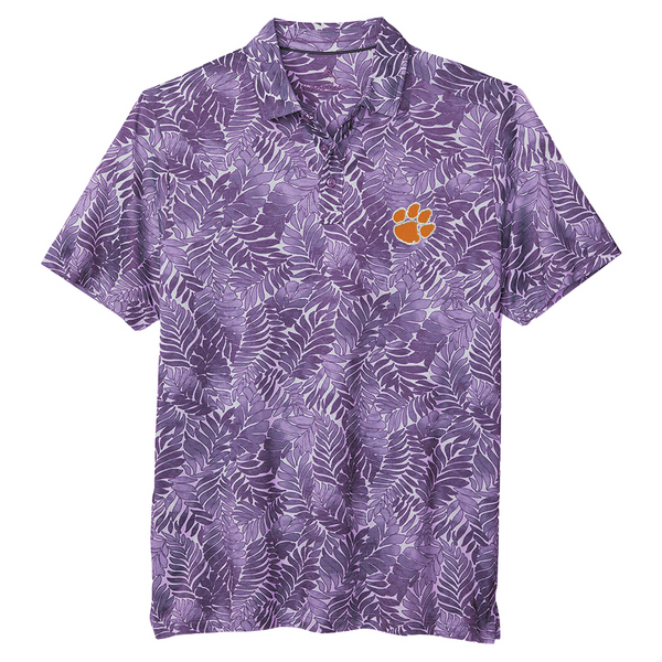 Clemson Tommy Bahama Palm Mirage Polo - PURPLE