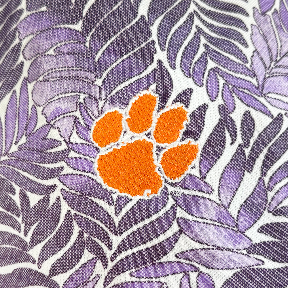 Clemson Tommy Bahama Palm Mirage Polo - PURPLE